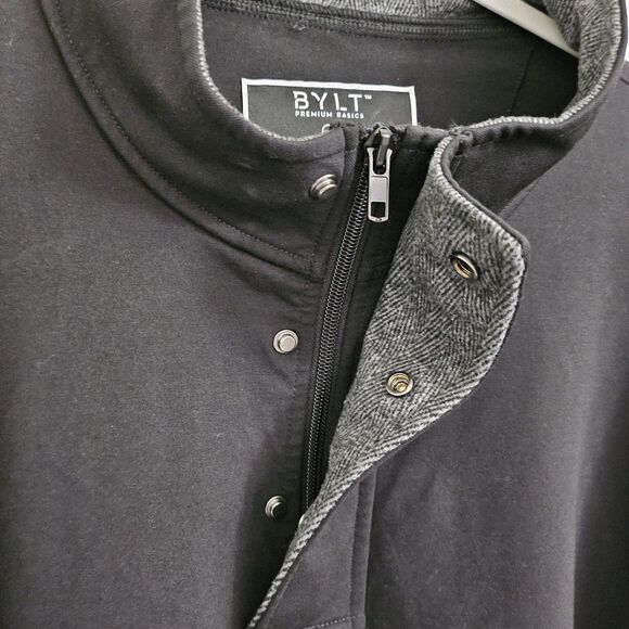 BYLT Sweater Men 3XL Black Elite + Fairway Pullover Zip Magnetic Snap Drop Cut - Picture 4 of 11